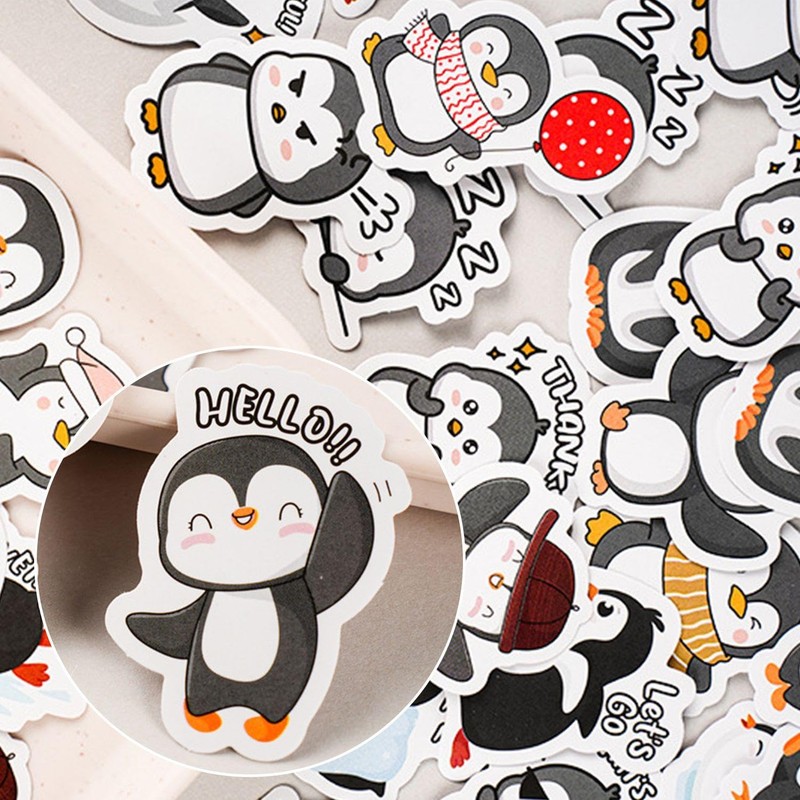 HDGSAFD 92 Penguin Stickers, Creative Cartoon Stickers, DIY Cup Notebook