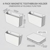 4Pcs-Magnetic Toothbrush Holder,Cruise Bathroom Organizer – Foldable, Wall Mounted, No