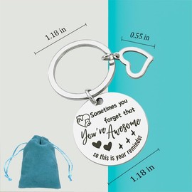 ZYSSXNDM Inspirational Keychains for Women Men Motivational Quotes Keychain, Sometimes You Forget You Are Awesome, Coworker Gifts