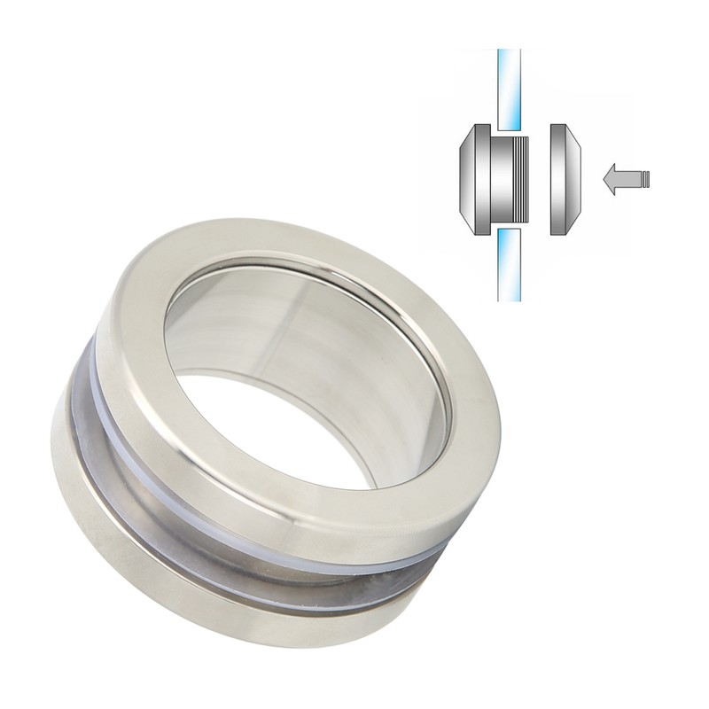 Stainless Steel Round Handle Bath Glass Embedded Hollow Pull Knob
