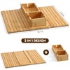 Bamboo Couch Arm Tray with Detachable Cup Holder, 2 in