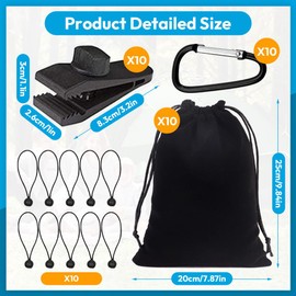 XJJAUGKLY Tablecloths Weight, Set of 10 Outdoor Tablecloths, Portable Weights for Gazebo, Includes 10 Carabiners, 10 Clips, 10 Weight Bags 20 x 25 cm, 10 Elastic Straps with Ball