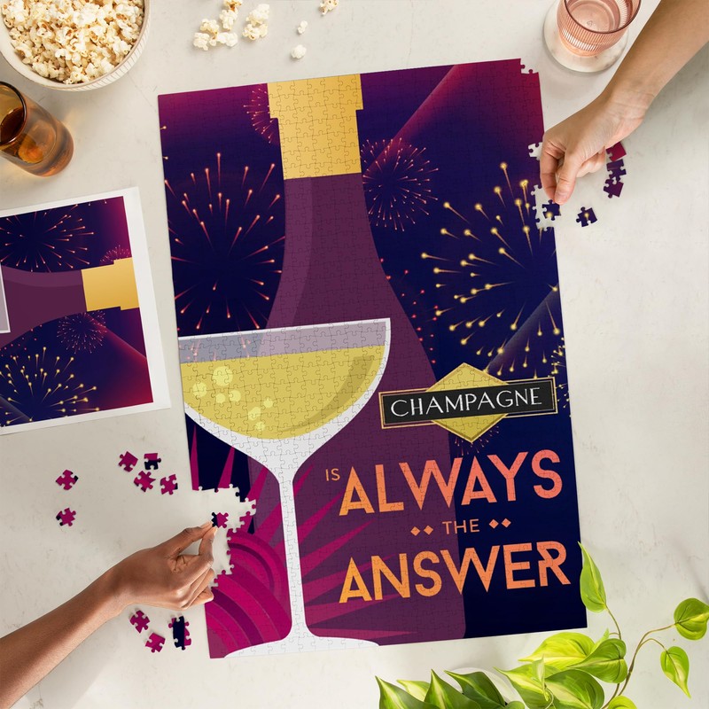 Lantern Press Champagne is Always The Answer, Champagne and Fireworks