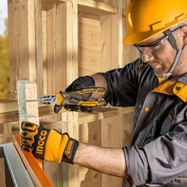 INGCO 3Pcs High Leverage Pliers Set, 8" Combination Pliers and 7" Diagonal Cutting Pliers and 6" Long Nose Pliers HKHLPS2831