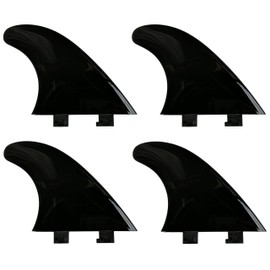 4.5" 115mm Flexy Quad Fin Stabilizer for Shortboard Longboard SUP, River and Surf Soft Safety Beginner Kids FCS Compatible (Black, Quad (ALL 4 are 50/50 foil))