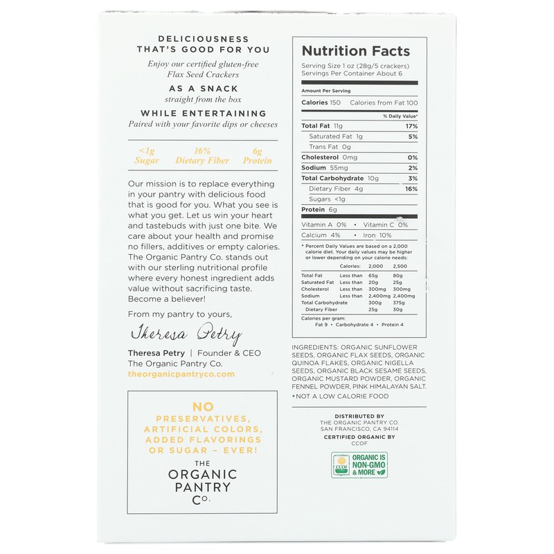 Organic Sunflower Flaxseed Crackers, 4.25 OZ