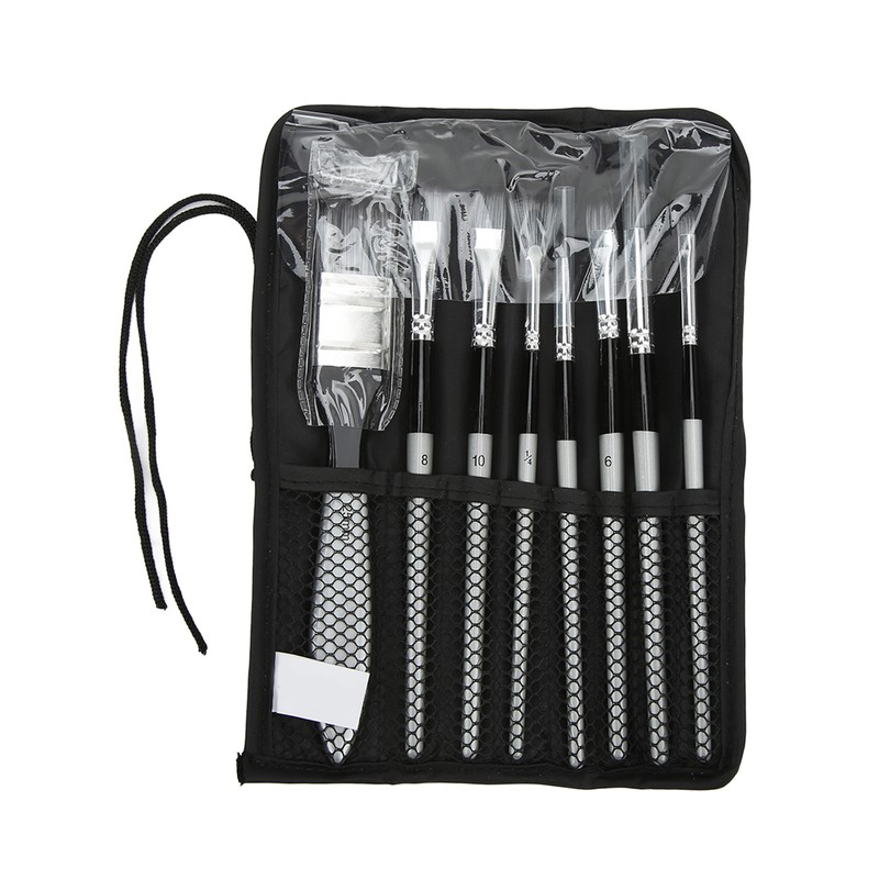 8Pcs Paint Brush Paintbrush Pen Soft Nylon Wool with Storage