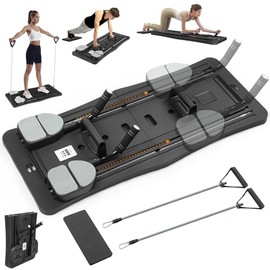 Tabla Deslizante de Pilates 5 en 1, Tabla Abdominal Plegable, Ejercicios Abdominales de Rebote Automático, Tabla Multifuncional para Abdominales, Cama