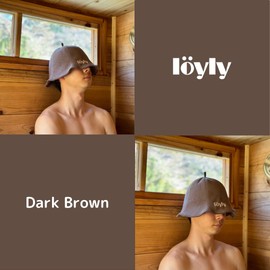 Loyly Sauna Hat, Washable, Towel Fabric, Cotton, Men's, Women's, Unisex, Gift, Sauna Goods, dark brown