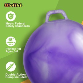 WALIKI Hopper Ball for Kids 3-6 | Hippity Hop | Jumping Kangaroo Ball | Therapy Ball | Purple 18"