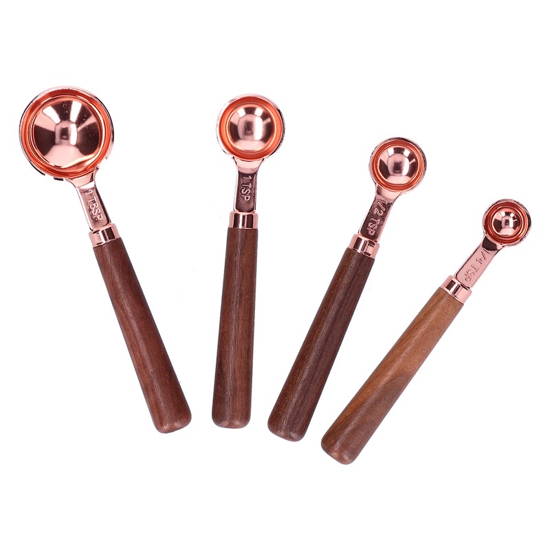 4pcs Rose Gold Measuring Cup with Scale Stainless Steel Measuring