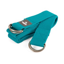 Bodhi Yoga Strap 2 in 1 Cotton 2m x 38mm Metal Rings on Both Ends Yoga Mat Carry Strap Instead of Yoga Mat Bag, petrol
