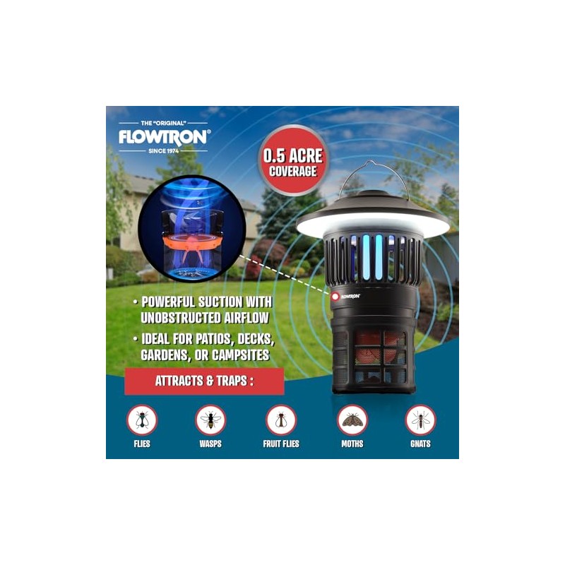 Flowtron Bug Trap Lantern | 2-in-1 UV Mosquito Trap &