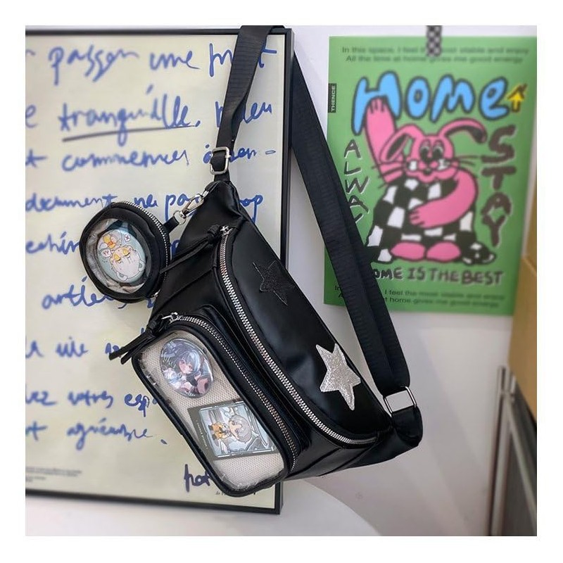 Ita Bag Crossbody,Chest Bag Pack,Shoulder Sling Bag with Button Organizer