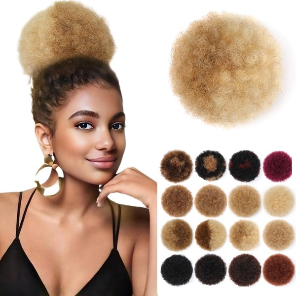 Fullart Afro Ponytail For Black Women #P27-613 Half Honey Blonde