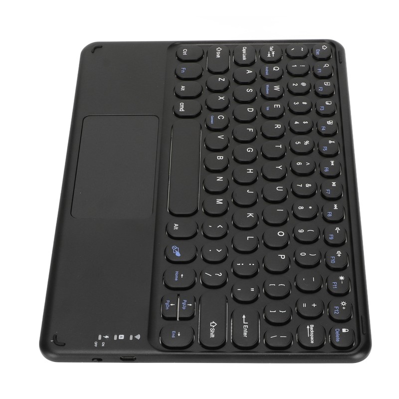10in Wireless Bluetooth Touchpad Keyboard Retro Round Keycap Ergonomic Magnetic