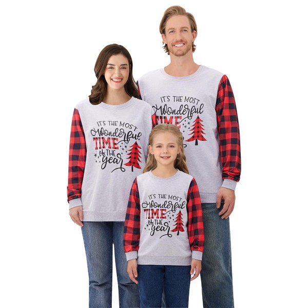 URMAGIC Matching Christmas Sweatshirts for Family Ugly Holiday Xmas Pullover