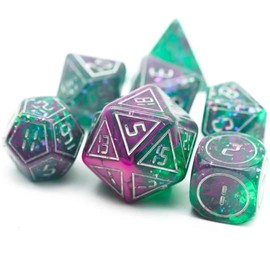 Coral Cosmonaut - Sci Fi DND Polyhedral Dice Set - Dice for Dungeons and Dragons and Tabletop RPGs