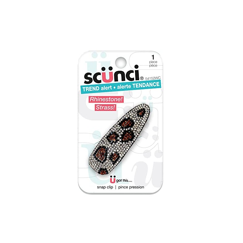 Scunci Rhinestone Leopard Fashion Clip (54152WC)
