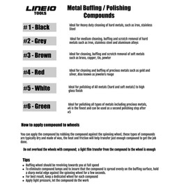 LINE10 Tools Buffing and Polishing Compound for Metal, Set of 6