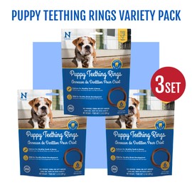N-Bone Puppy Teething Rings Chicken Flavor 6 Count Bag Multi Pack, Total 3 Bags, 21.6-oz (18 Rings)