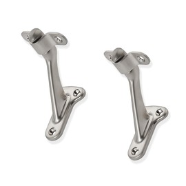 ZAUYX 2 Pack 3 Inch Hand Rail Bracket Brushed Satin Nickel Stair Brackets Heavy Duty Handrail Brackets for Stairways Handrail Staircase Bracket
