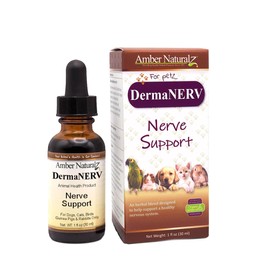 Amber NaturalZ DermaNERV Herbal Supplement for Dogs, Cats, Birds, Rabbits, and Guinea Pigs | Supports Central Nervous System | Balanced Behavior | Healthy Nerve Functions 1 Fluid Ounces