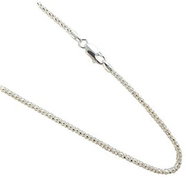 JOSCO Pop-Corn 1.9mm Necklace .925 Italian Sterling Silver Chain. 16,18,20,22,24,30 Inches (30 Inches)