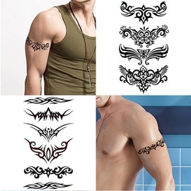 Etiqueta Engomada De La Muñeca De La Línea Del Brazo Dominante Del Tótem Del Tatuajes Temporales De Los Hombres Impermeables Duraderos