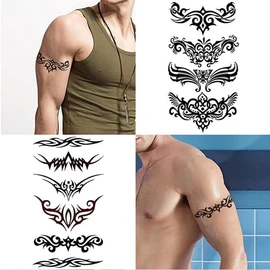 Etiqueta Engomada De La Muñeca De La Línea Del Brazo Dominante Del Tótem Del Tatuajes Temporales De Los Hombres Impermeables Duraderos