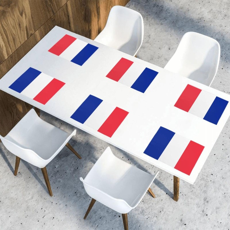 French Flag Printing Placemats for Dining Table Set of 6
