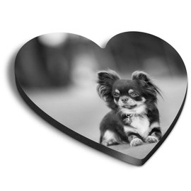 1 x Heart MDF Magnets - Chihuahua Dog Puppy 36466