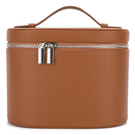 YFGBCX - Bolsa de maquillaje con divisor extraíble, bolsa de aseo portátil, organizador de maquillaje, Marrón