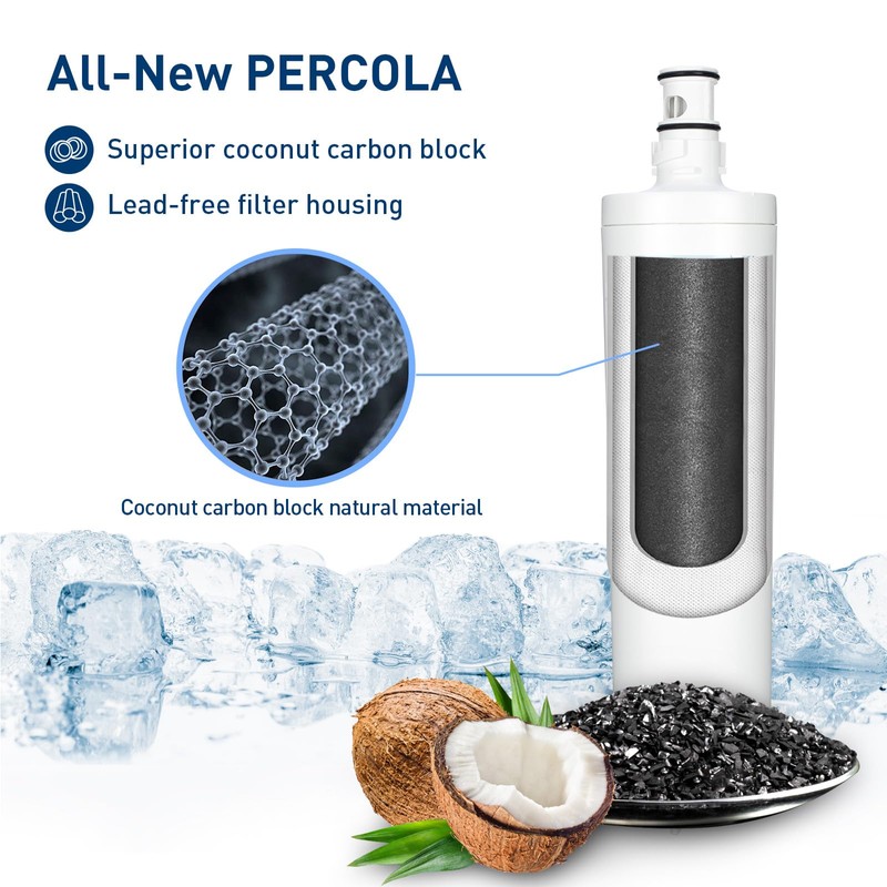 PERCOLA Manitowoc K00338/K00337 Arctic Pure Ice Maker Water Filter, Compatible