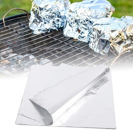 Gavigain 100PCS Grilling Foil Sheets,Aluminum Foil Baking Sheets Thickened High Temperature Resistant Aluminum Foil Wrap Paper Aluminium Kitchen Foil Roll for BBQ Barbecue Baking