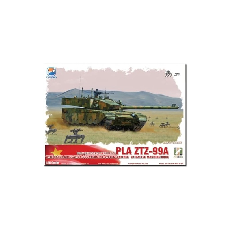Zimi Model TC35004 1/35 Chinese ZTZ-99A MBT w/Battle Dog Robot