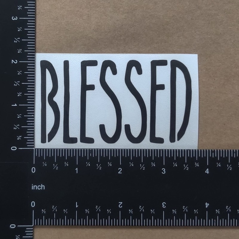 Blessed Decals Pack: Heart Cross, Infinity, Text (Small 3.5", Black)