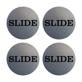 Slide Round Door Sign 2.75" - (1 Pack) Disc (Brushed Silver) 10 Pack