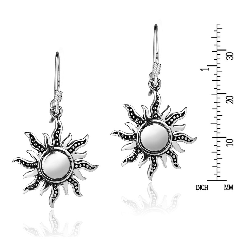 Dancing Mystical Sunshine .925 Sterling Silver Dangle Earrings