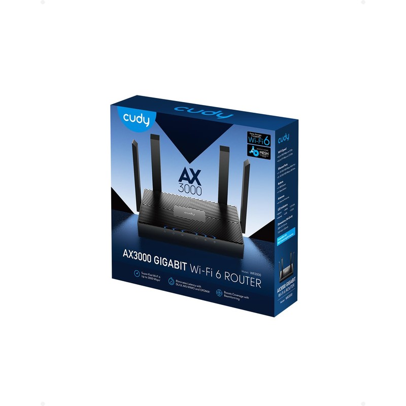 Cudy AX3000 WiFi 6 Router – 802.11ax Wireless Dual Band