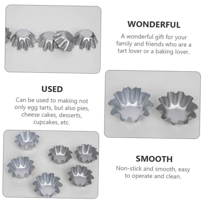 LABRIMP Metal Jelly Molds 6pcs Tart Molds Non Stick for
