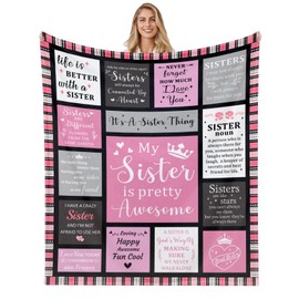 Sister Gifts, Sister Birthday Gifts from Sister, Best Friend Christmas Birthday Gift for Women, Bestie Gifts, Big Sister Gifts from Little Sister Blanket 60” x 50”, Soul Sister Gifts for Girls Women