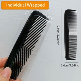 100 Pieces Hair Combs Bulk, Individually Wrapped, Pocket Hair Comb Set Fine Tooth Dressing for Women/Men, Travel, Hotel, Airbnb, Operation Christmas Child Shoeboxes, Homeless, Shelter, Charity
