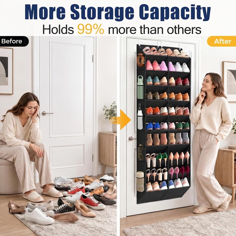 30 Pairs Over the Door Shoe Storage with 20 Wide