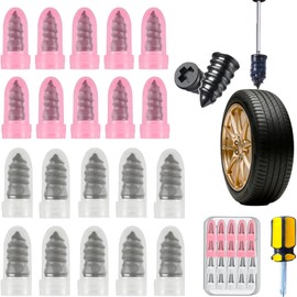 Tire Repair Rubber Nail, Vacuum Tire Repair Kits Spiral Rubber Nails, Self-Service Car Wheel Puncture Repair Screws for car, Motorcycle, Truck, Tractor Tire Puncture Repair(10S & 10L With screwdriver)
