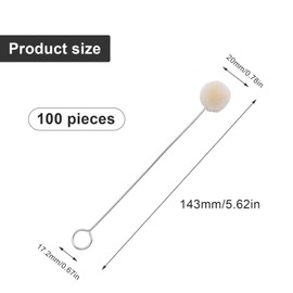 KLEHOPE Leather Dyeing Tool Colour Set, 100 Pieces Wool Daubers Balls, Handmade DIY Wool Daubers Ball Brush, Wool Daubers Ball Brush for Dyeing, Gluing and Crafts