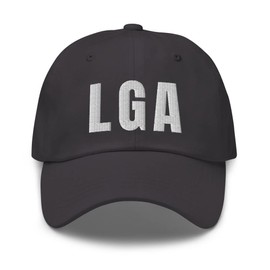 Airport Code LGA Hat La Guardia New York NY NYC Dad Cap Embroidered Dad Hat Baseball Cap with Adjustable Buckle Strap Dark Grey