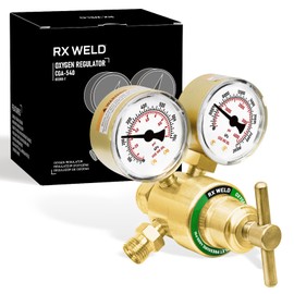 RX WELD Oxygen Regulator Welding Gas Gauges CGA 540 Inlet Oxy for V-Style Torch Cutting Kit, T-Handle