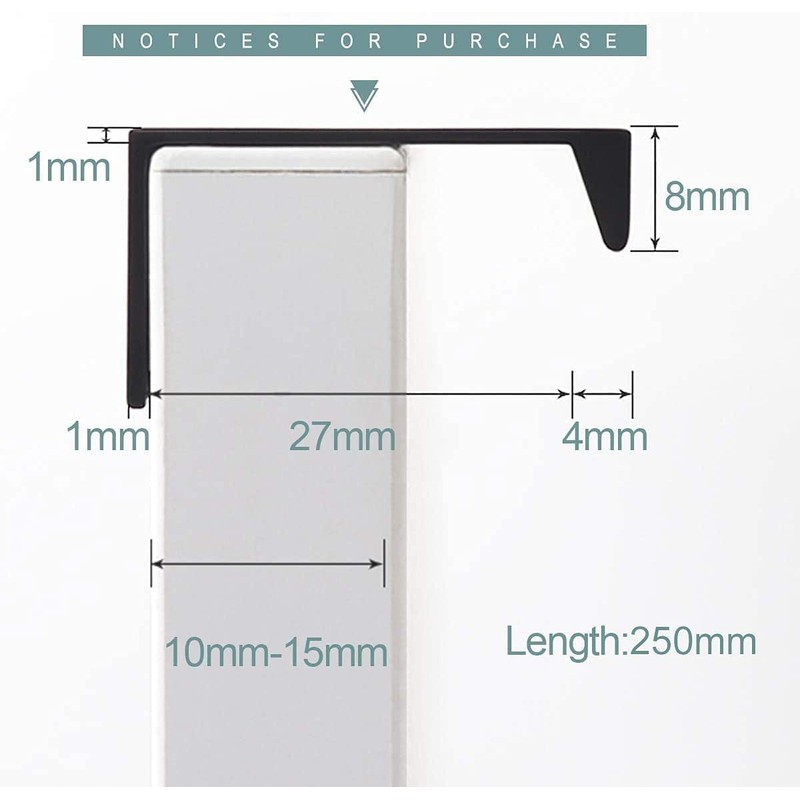 Derbway 4 Pieces Hidden Cabinet Handles, Invisible Handles, Cupboard Pull,