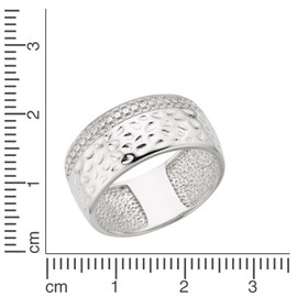 Zeeme Silver 360272124-M Women's Ring 925 Sterling Silver Shiny Zirconia White, Silver, Cubic Zirconia